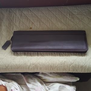COACH tie & accessory leather travel case